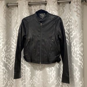 True Religion cropped leather jacket